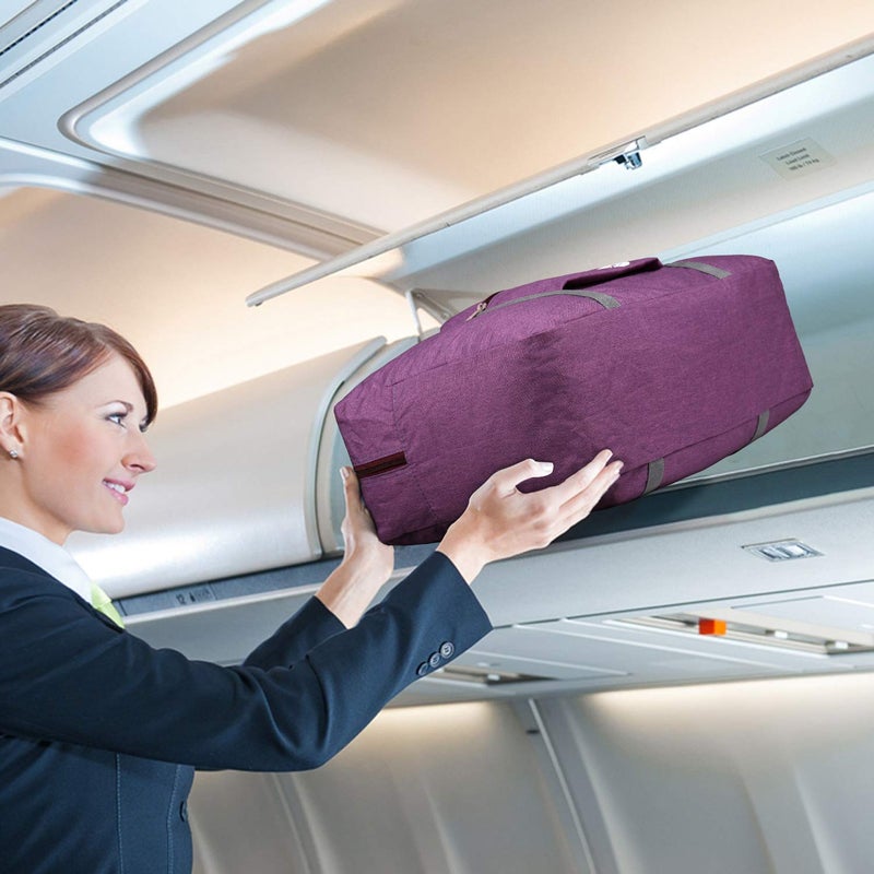 WANDF For Spirit Airlines Personal Item Bag 18x14x8 Travel Duffel Bag Underseat Foldable Carry-on Luggage for Women (B- Denim Purple) - Image 4
